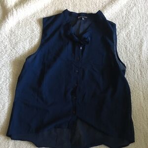 H&M Dark Blue Sleeveless Blouse